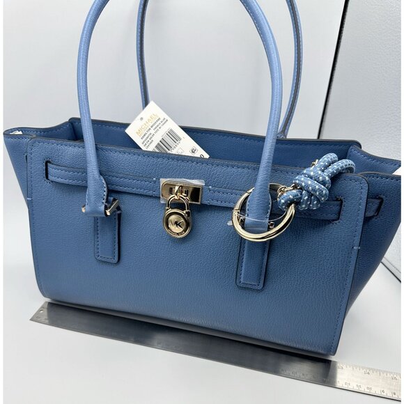 Michael Kors French Blue Hamilton Moderne Small East West Satchel Shoulder Tote - Picture 12 of 16